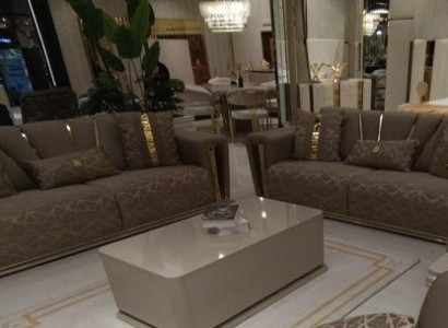 3+3 Seater Modern Sofa set Armchair Textile Gray Sofa 3 Sit Luxury Complete 2-piece